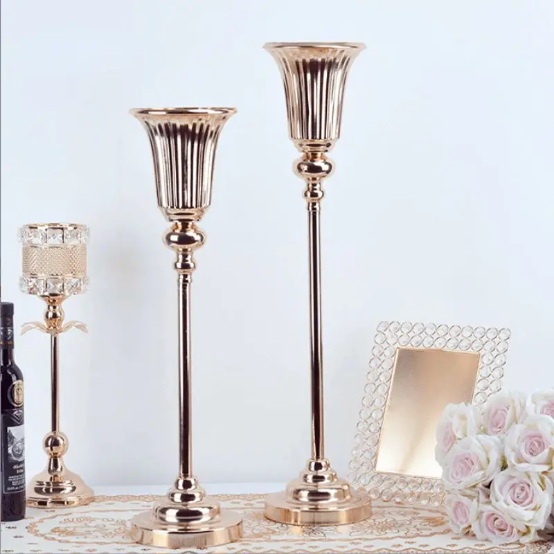 

20 PCS Gold Silver Wedding Table Centerpieces Prop Flower Bouquet Stand Floral Utensils Home Hotel Partition Vase Ornaments