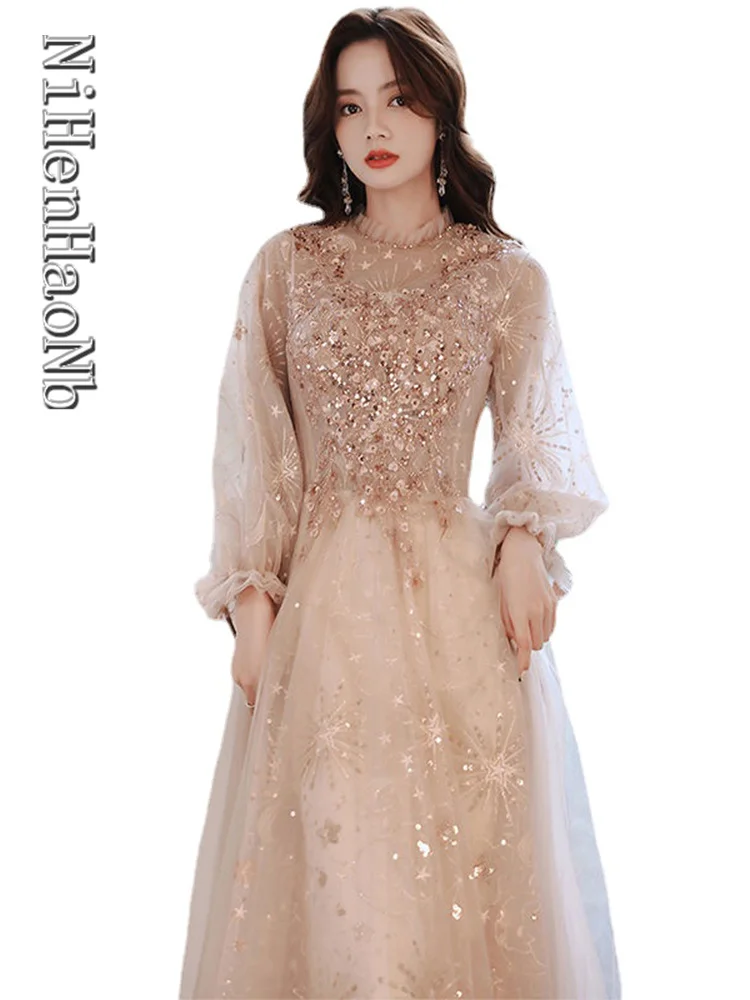 

Banquet Evening Dress Female 2022 New Elegant Temperament Quinceanera Dresses Host Birthday Girlfriend Princess Clothing