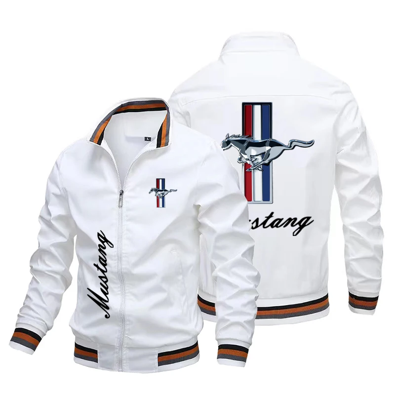 

Spring and autumn high quality men's jacket trend new MUSTANG car logo printed men's Jacket breathable men's top