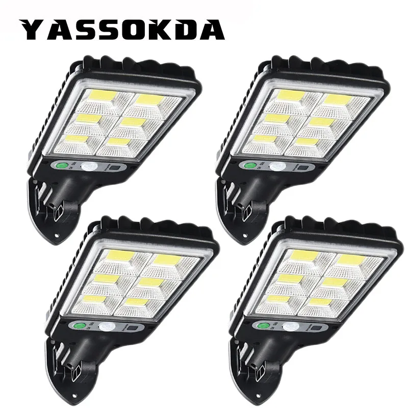 

New Outdoors Solar Powered Wall Remote Control Street Light Solar Lamps Dark Sensation Porch Street Garage Garden 3 Modes Motion