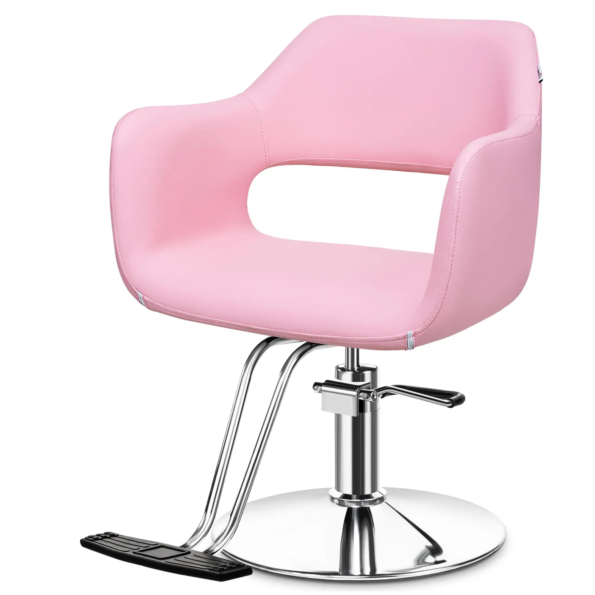 

Baasha Salon Chair for Hair Stylist, Hair Salon Chair with Heavy Duty Hydraulic Pump, 360° Swivel Hair Chair, Pink Stylist Chair