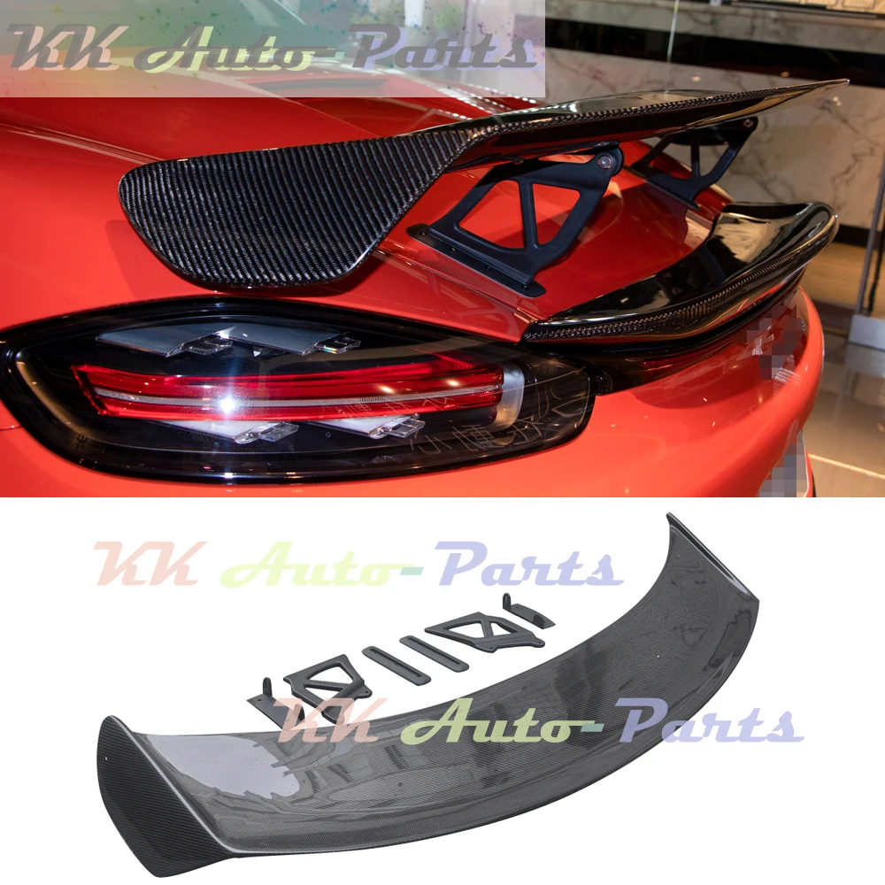 

Real Carbon Fiber Rear Spoiler Wing Boot Lip For Porsche 718 Cayman & Boxster Auto Tuning