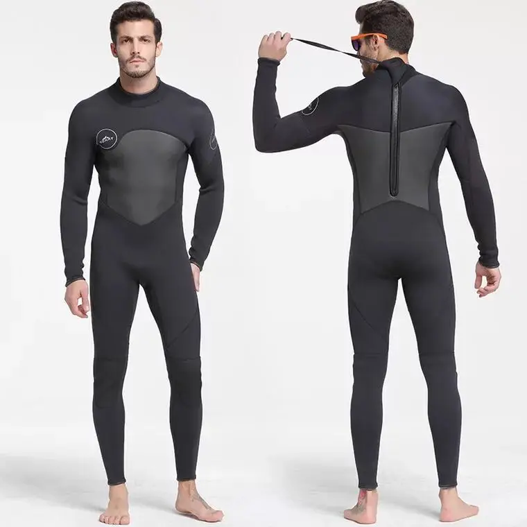 

Men's 5mm Black/Grey Wetsuit for Scuba Diving Surfing Fullsuit Jumpsuit Wetsuits Neoprene Wet Suit Men in 5 millimetre