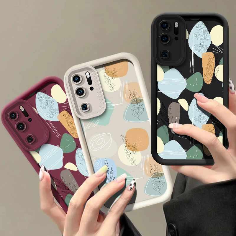 Фото Чехол для телефона Huawei P50 Pro P40 Lite 5G P Smart Pro Y7A Y9S Y9 Prime 2019 P30 P20, роскошный противоударный силиконовый чехол с рисунком №2