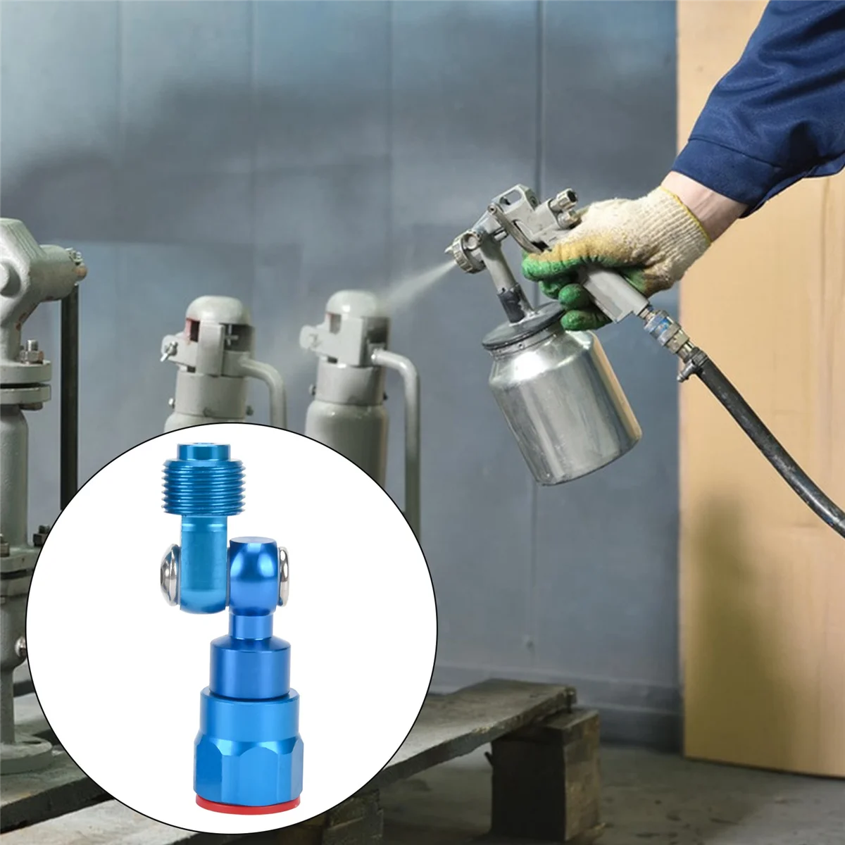 2 шт. поворотный серебристый адаптер для распылителя краски