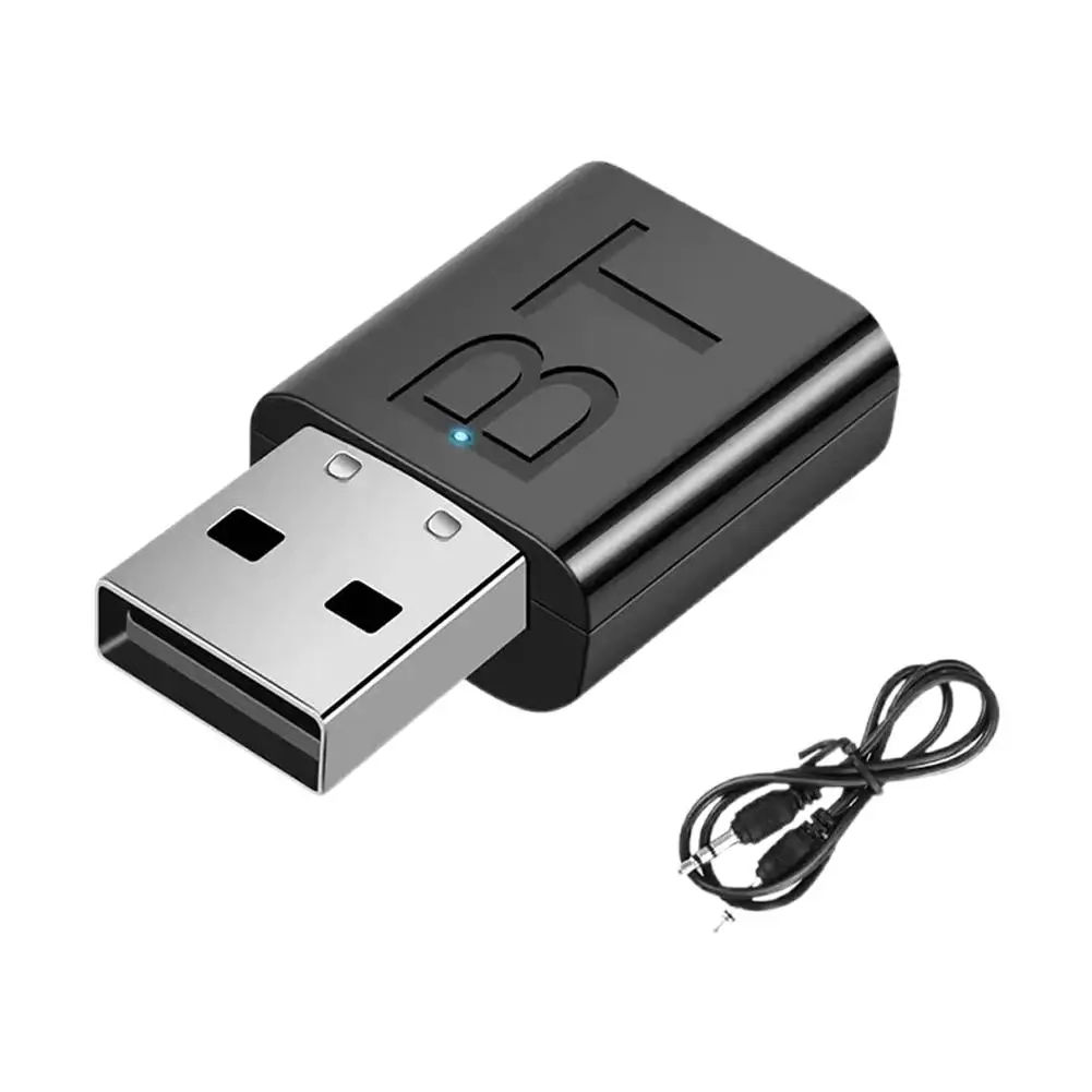 

Автомобильный Bluetooth-адаптер Адаптер аудиоприемопередатчика 2-в-1 USB-адаптер для компьютерного ТВ Автомобильный двойной выход
