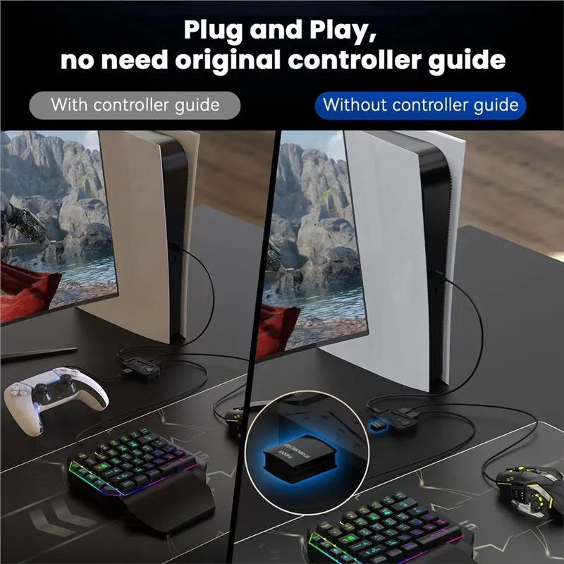 Конвертер клавиатуры и мыши Gamwing для Playstation 5 P5, адаптер для мыши PS5, Type-CUSB с LED-дисплеем (art.: 3920dbbfd87b2) - 3920dbbfd87b2