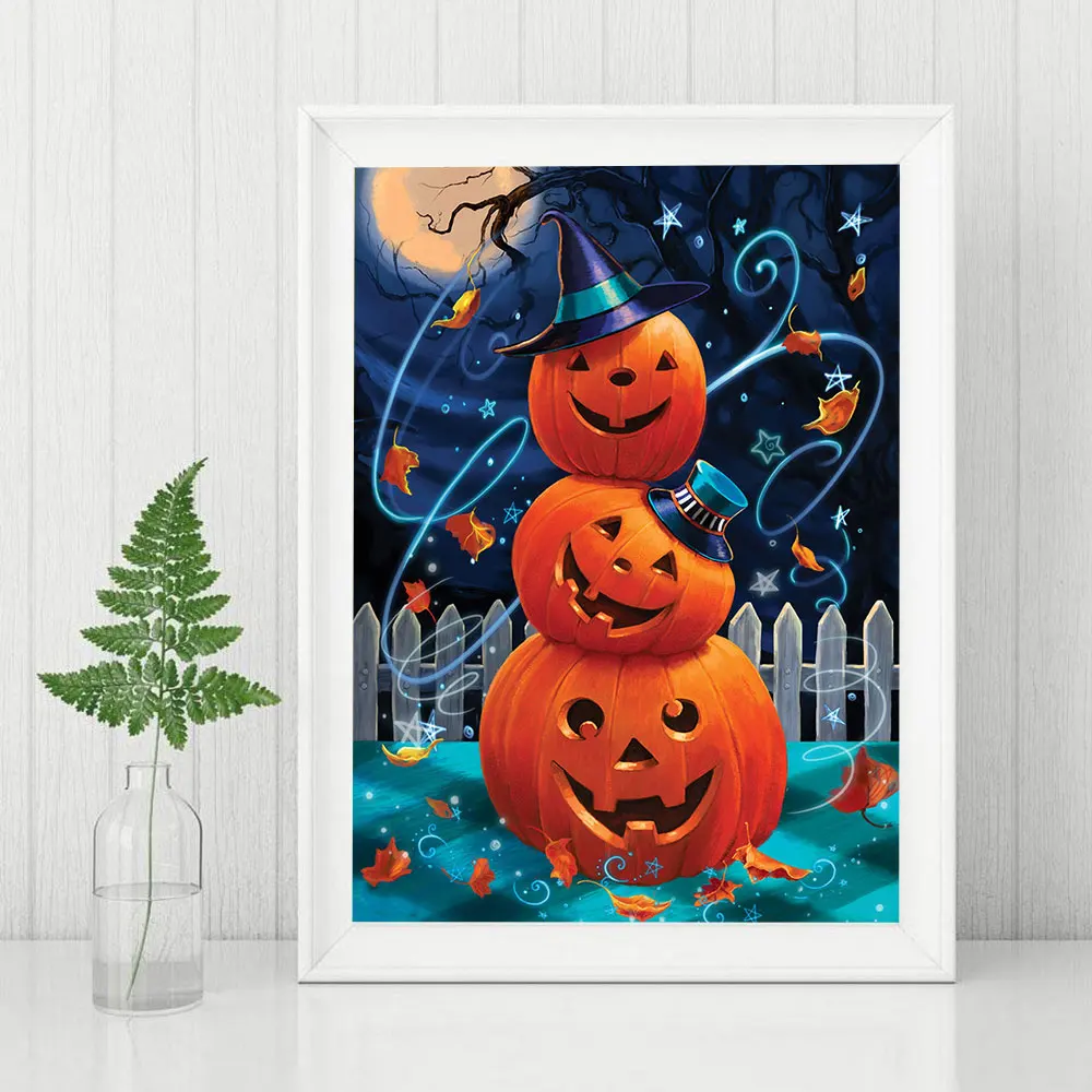 Алмазная живопись Хэллоуин полный квадратный сверловка карикатура вышивка крестом набор тыквенное стразовое изображение домашний декор.