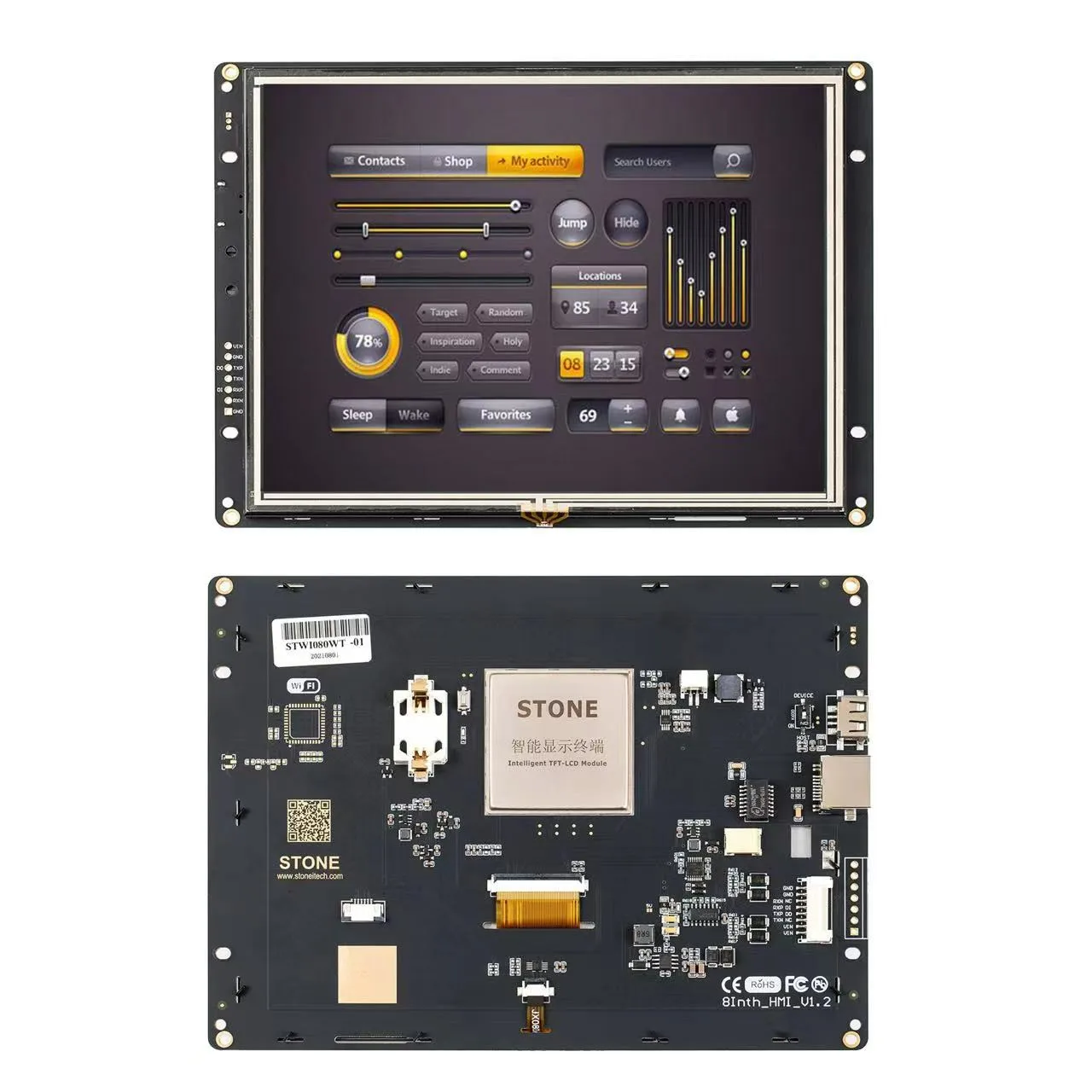 8 Inch TFT 800 x 600 Resistive Touch Screen UART HMI LCD Module Display for Arduino Raspberry Pi TFT English SCBRHMI