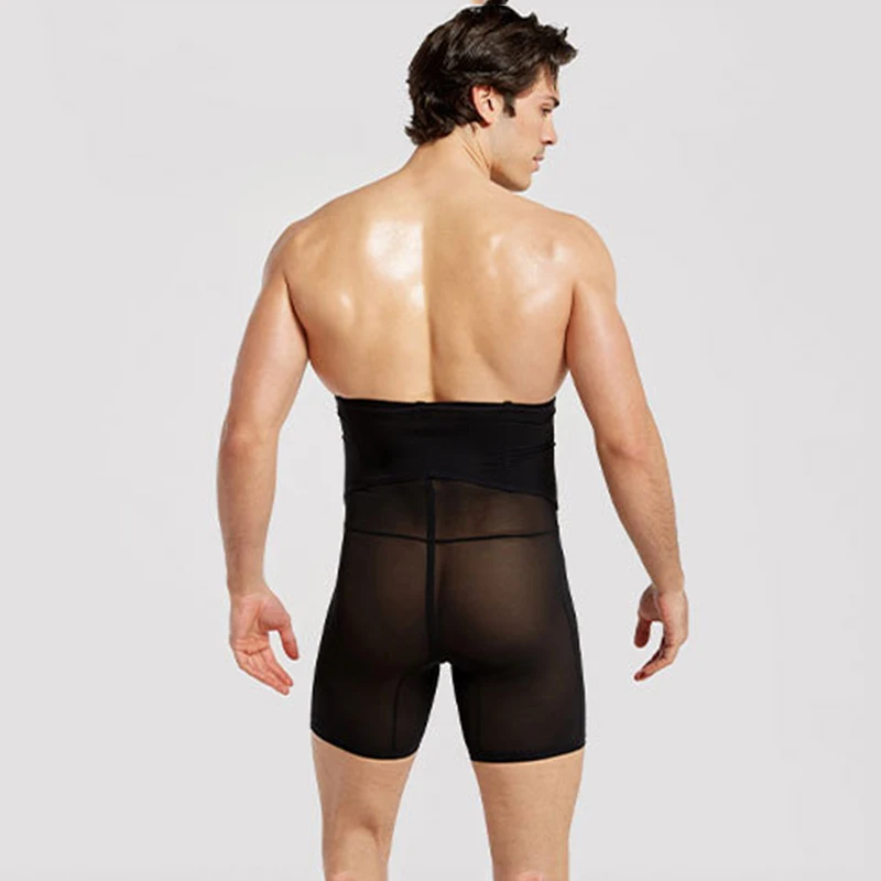 Men's Body Shaper Pants High Waist Abdomen Corset Waist Lift Beer Belly Three-Breasted Breathable Body Pants Large Size Panties