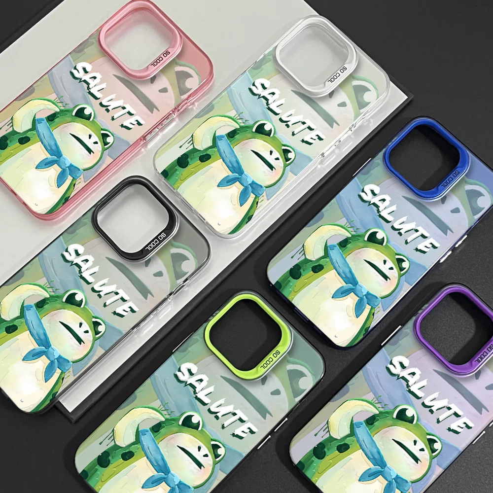 Чехол для телефона с забавной лягушкой Samsung S24 23 22 ULTRA A34 33 32 20S 5G 4G Laser Cover