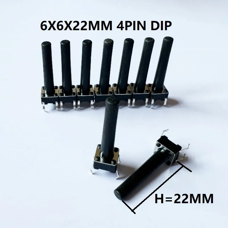 

30 шт. 6x6x22 мм 4-контактный тактовый переключатель DIP, тактовая кнопка 260 грамм, микро сенсорная кнопка, DIP-кнопка, переключатель