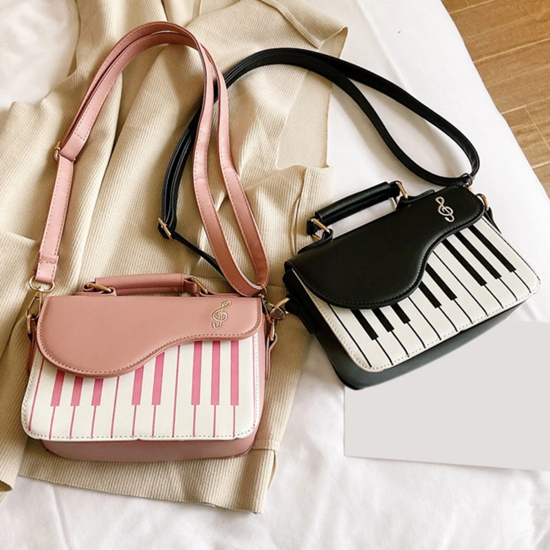 

Cute Piano Pattern Fashion PU Leather Casual Ladies Handbag Shoulder Bag Crossbody Messenger Bag Pouch Totes Women's Flap Bolsas