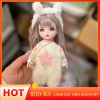 17cm mini cute bjd dolls fashion clothes suit princess makeup joints movable bebe reborn accessories 16cm 18 doll for girls toy