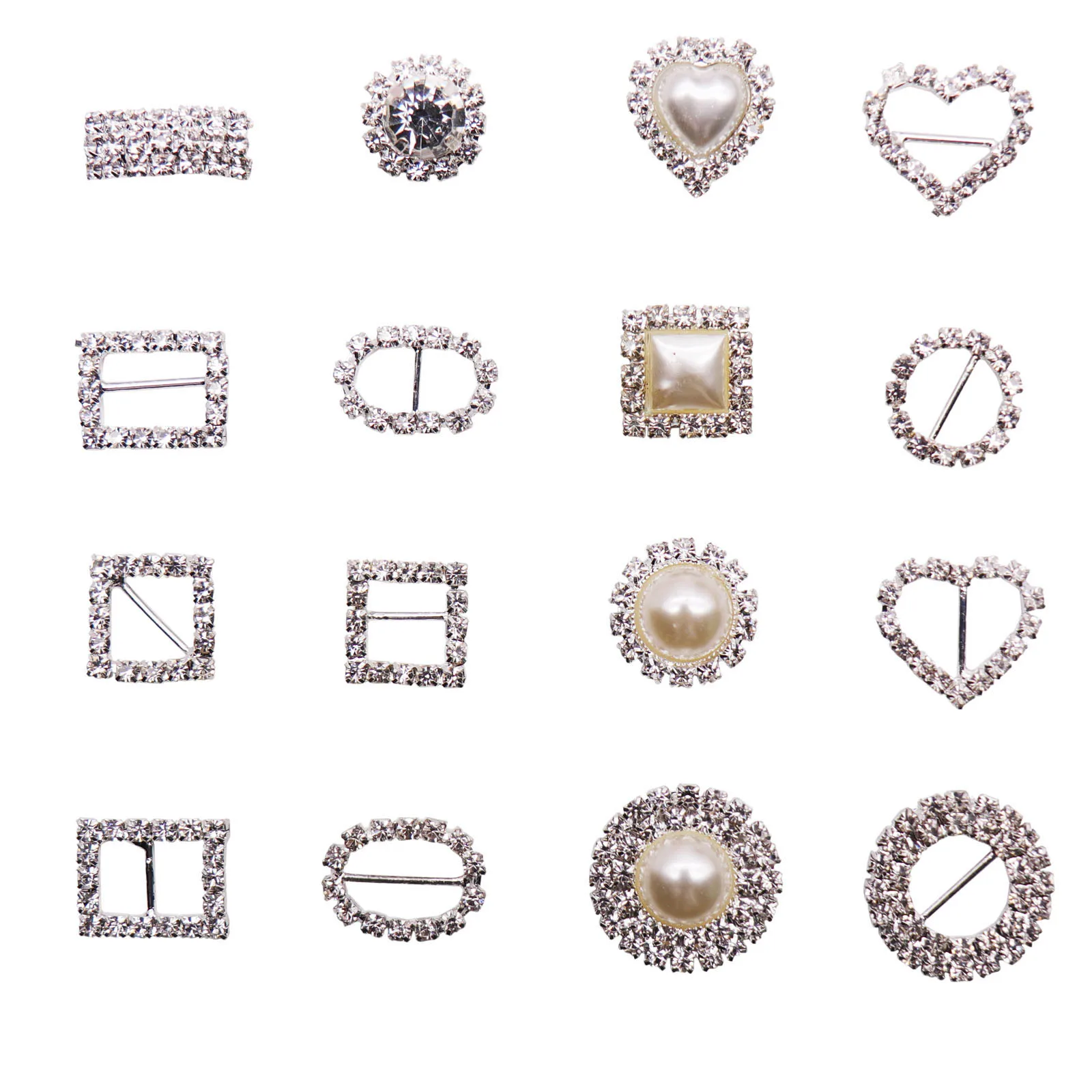 

20/40Pcs Clear Round Rhinestone Buckle For wedding invitations gift box Garment bracelet, Bag DIY Supplies Plating Rhinestones