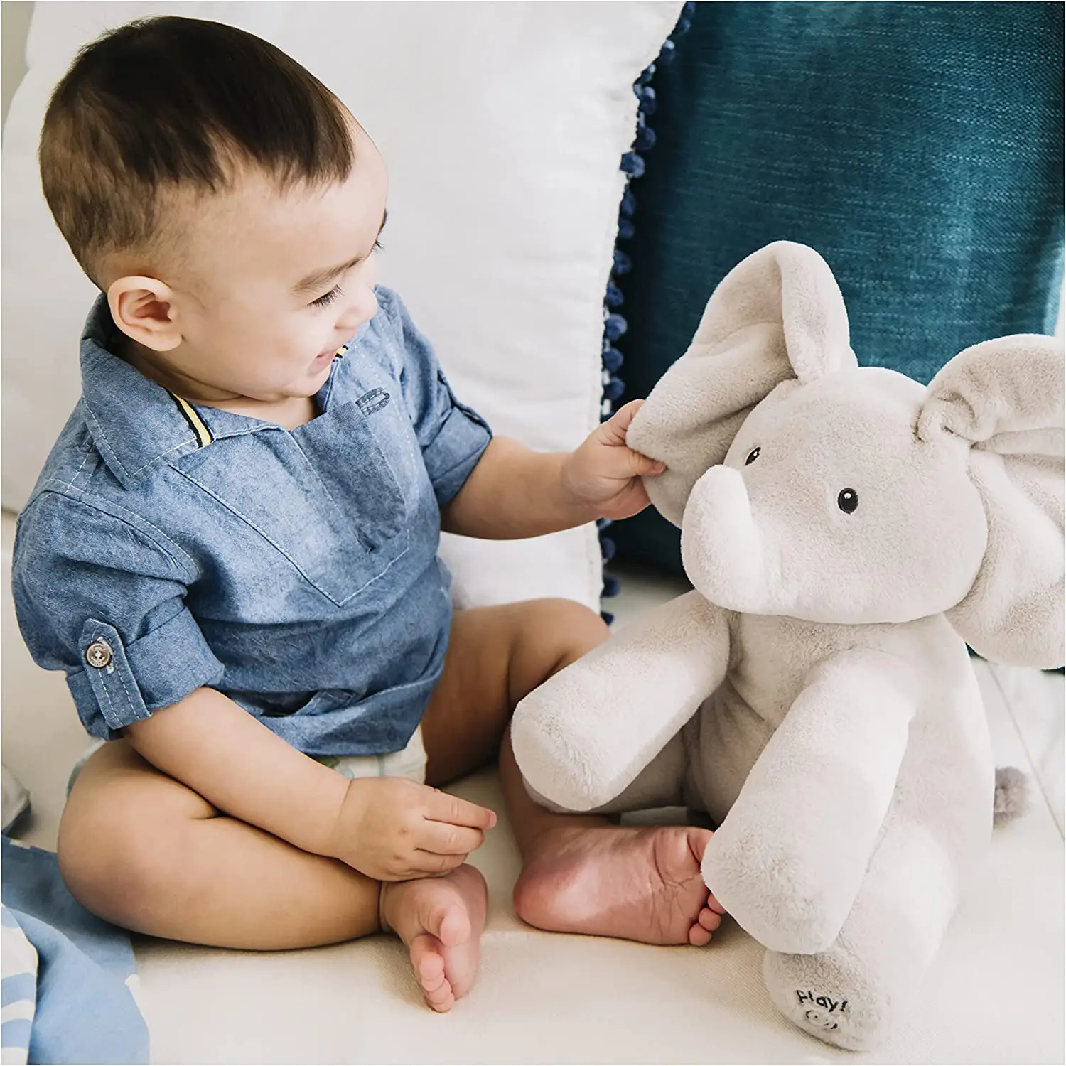 

Hide And Seek Elephant Baby Animal Plush Toy Ears Move Electric Music Toy Play Games Talking Singing Dolls for Toddlers Gift