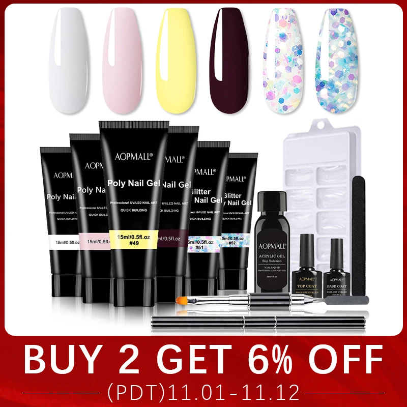 

Colorful Poly Nail Gel Starter Nail Kit For Quick Building Acrylic Nail Extension Gel Set