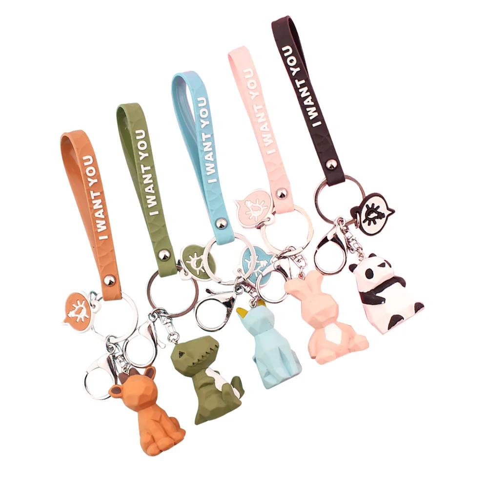 

Keychain Animal Key Figurines Party Friend Best Bff Ring Friendship Charms Handbag Family Mini Rabbit Puppy Keyring Chains