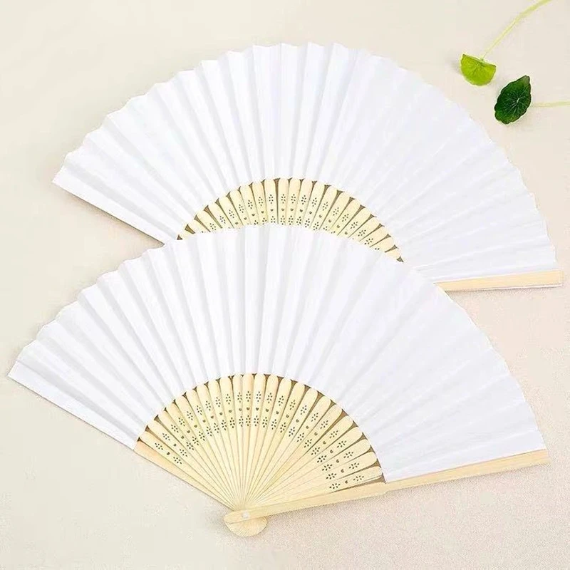 50 / 30pcs Hand-painted Foldable Paper Fan Portable Party Wedding Supplies Hand Fan Gift Decoration Personalized Wedding Fans
