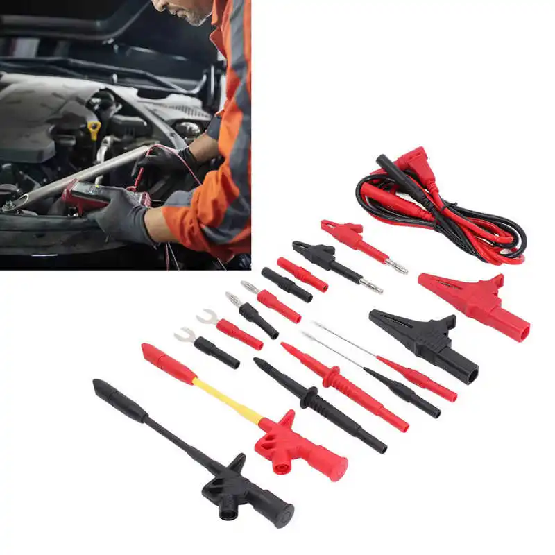 

Multi Meter Test Lead Crocodile Clip Banana Plug Piercing Probe Set Kit for Maintenance Digital Multimeter