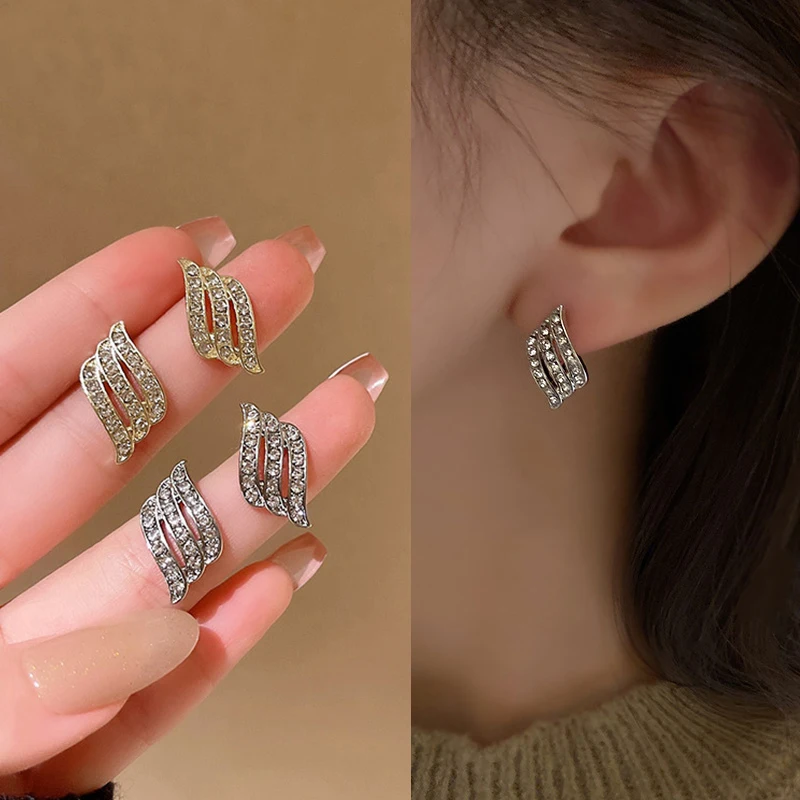 

Новые корейские дизайнерские серьги-гвоздики для женщин, простой элегантный стиль, серьги-гвоздики для невесты, драгоценности, подарки