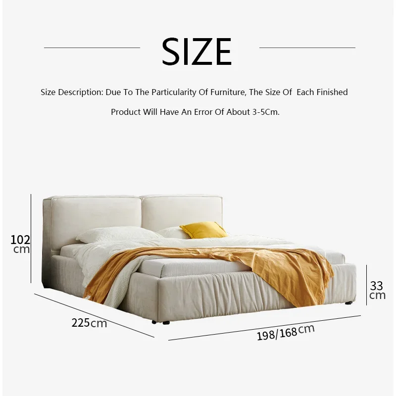 Cama de cuero suave minimalista Modern cama двойной роскошный с высоким качеством главный спальни