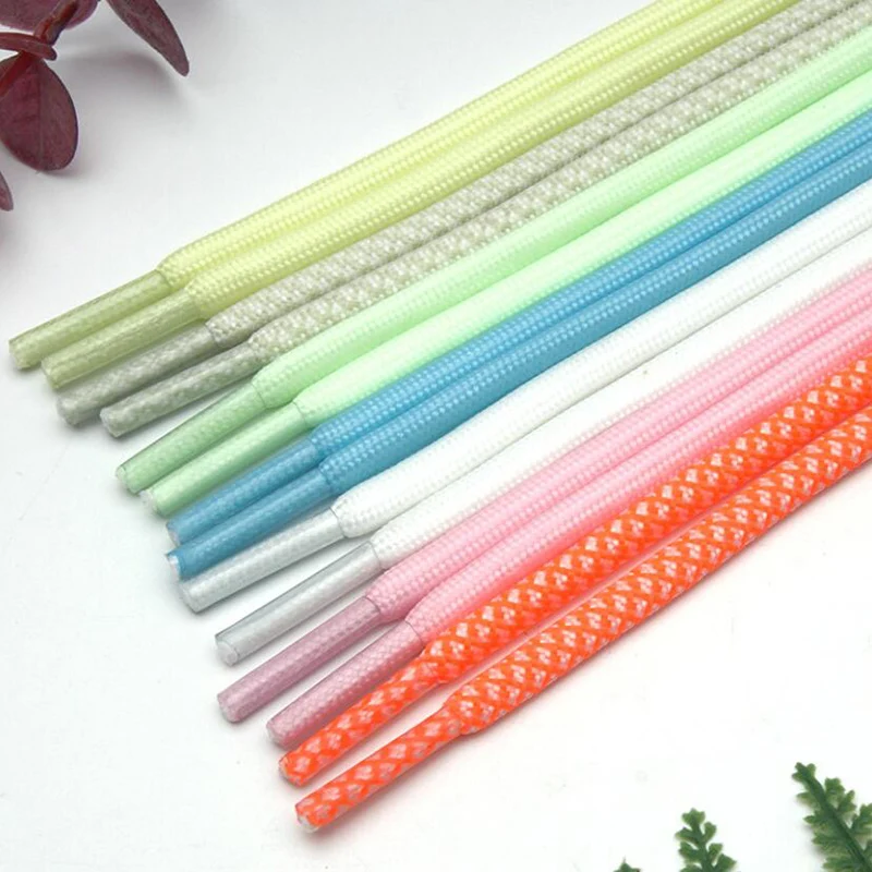 Luminous Shoelaces Round Glow In The Dark Night Color Fluorescent Shoelace Sports Canvas Shoelaces Adult Children Shoe Laces