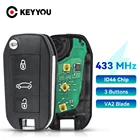 Складной автомобильный дистанционный ключ KEYYOU 434 МГц FSK HELLA ID46-pcf7941 Flip для Peugeot 208 2008 301 308 5008 Hella VA2HU83 Blade