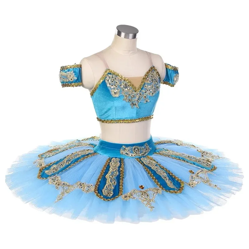 

Детская балетная юбка-пачка для соревнований профессиональная танцевальная юбка для девочек синяя юбка с пиратским навесом балетный костюм для взрослых