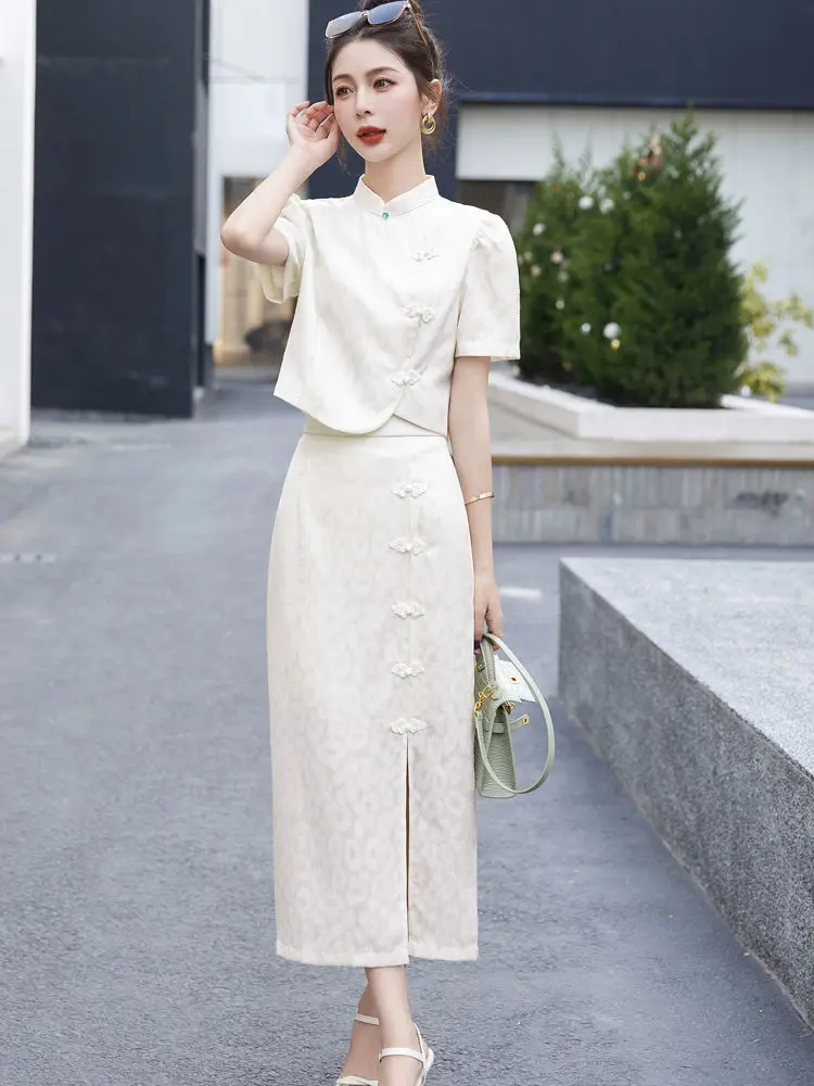 

2023 spring summer women elegant cheongsam dress women casual daily qipao dress vintage style women elegant cheongsam set