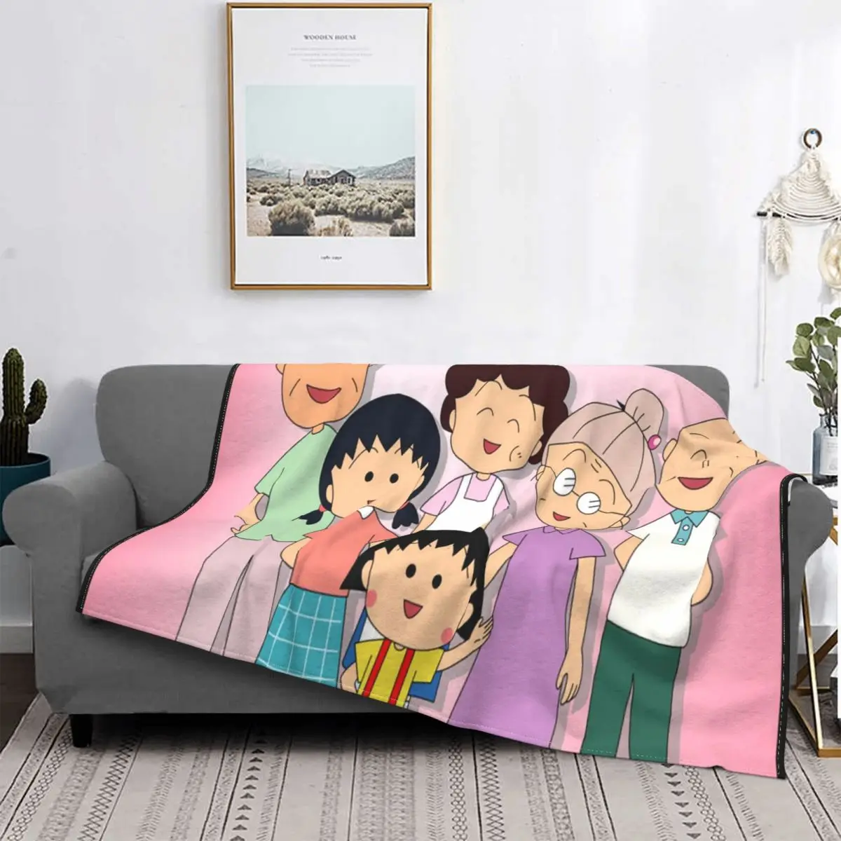 

Chibi Маруко-тян Сакура Кёко одеяло s бархатное весенне-осеннее анимационное клетчатое мягкое покрывало для дома и улицы ковер