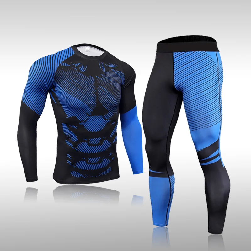 

Mens Running Sports T-Shirt Men Suit MMA Sportswear Clothes Quick Dry Male Gym Fitness Jogging Training Yoga Leggings Tracksuit