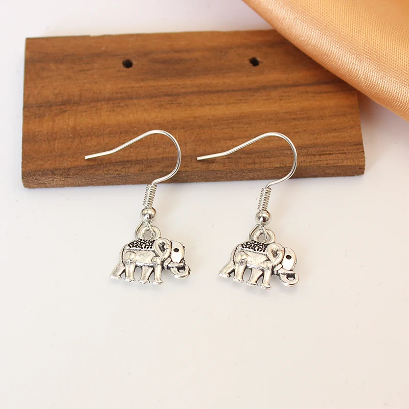 Богемные висячие серьги со слоном для женщин милые простые ретро серебряные