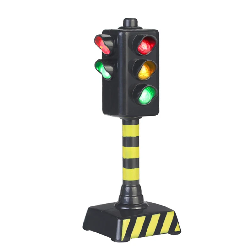 Mini Traffic Signs Road Light Block with Sound LED Children Safety Education Kids Puzzle Traffic Light Toys Kids Gifts