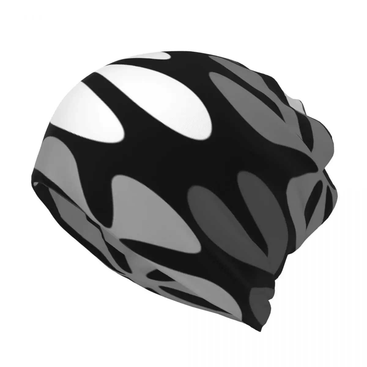 

Abstract Flowers Monochrome Multifunction Beanie Hat Modern For Adult Sports Soft Fabric Nice Gift