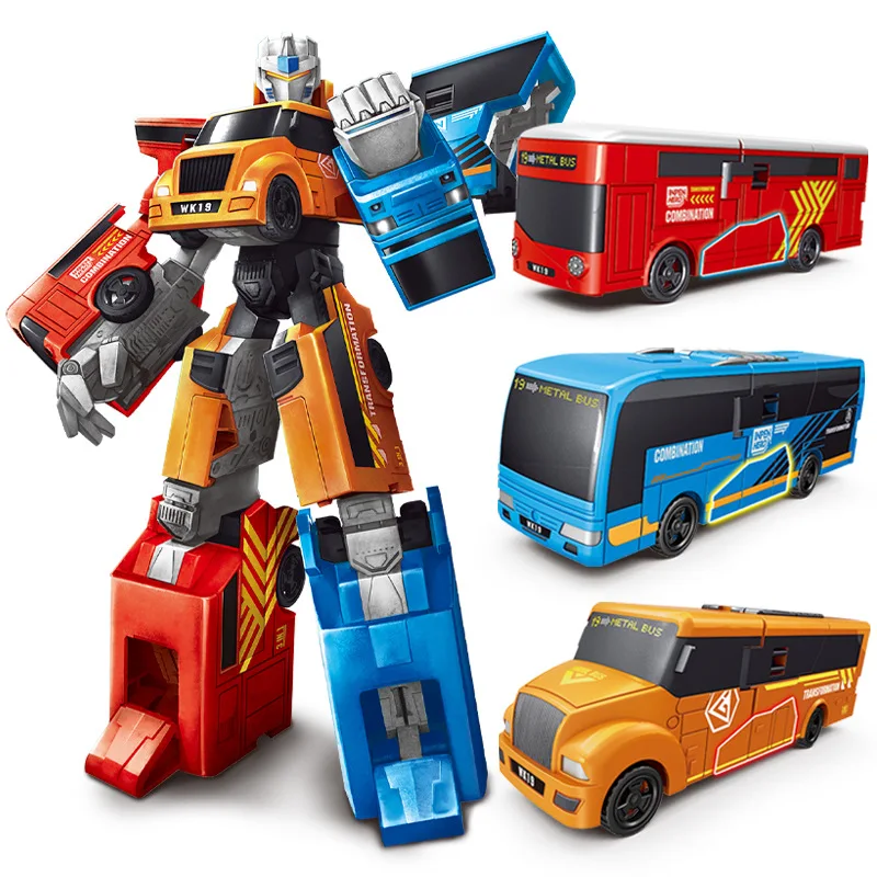 

3 In 1 Bus Transformation Car Robot Toys Birthday Gift Action Figure Deformation Toys Boys Educational Toy For Children CT0156