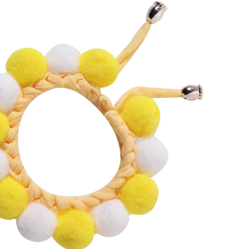 Ожерелье для кошек ошейник телефона регулируемый котенок меховой шар шарф