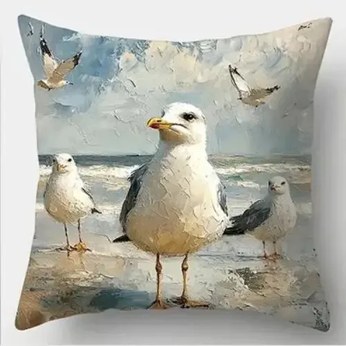 

Наволочки «Чайки на пляже» полиэстер велюр 40x40/45x45/50x50/60x60 см