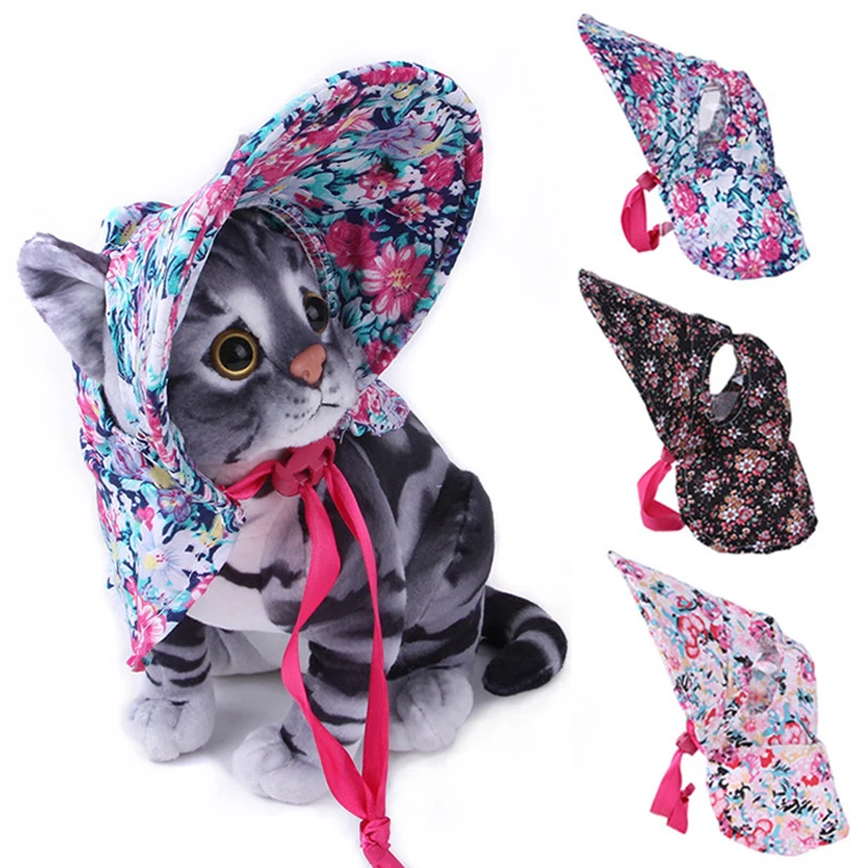 

1PC Pet Dog Hat Wide Brim Dogs Cap With Tie Ropes Puppy Grooming Dress Up Hat Pets Dogs Outdoor Hat Cute Dog Sun Cap Bonnet