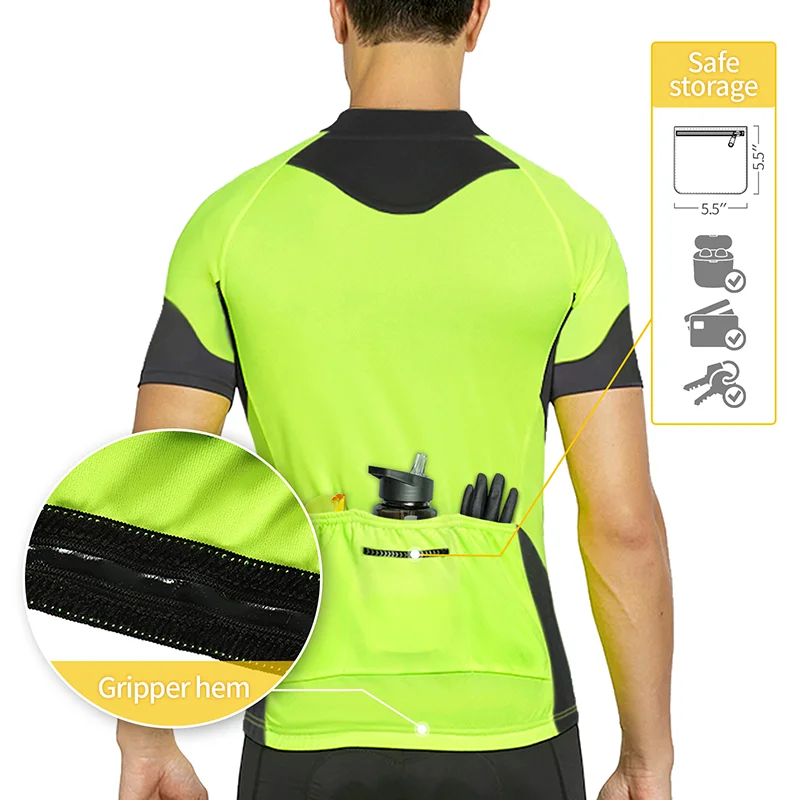 Мужская велосипедная рубашка BERGRISAR дышащая быстросохнущая с короткими рукавами