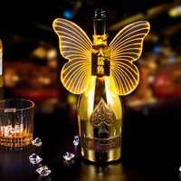 rechargeable led strobe baton glowing butterfly wings led bottle service sparkler champagne flash stick wine cap bottle topper