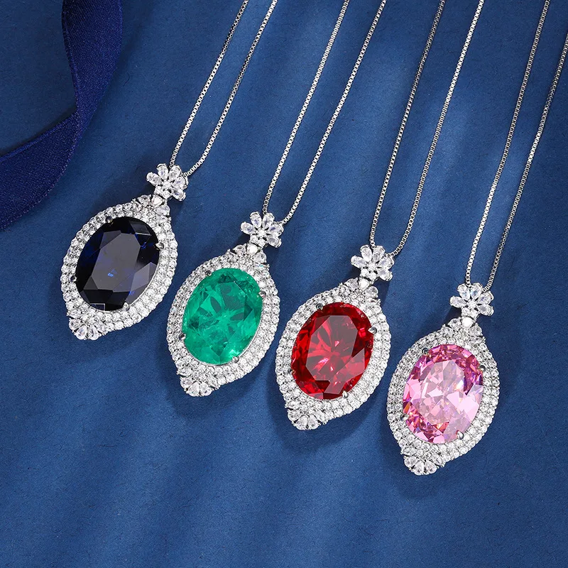 

Women's New Fashion Jewelry 925 Sterling Silver Bling Bling Zircon Wedding Neckalce for Women Noble Bridal Anniversary Gift 2023