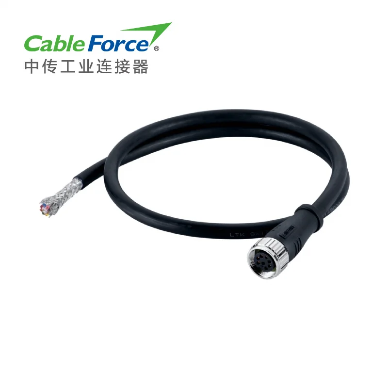 Фото Кабель M12 A-Code 17-контактный, гнездовой, 360 градусов, в оплетке, 17x26AWG PUR, для буксируемых кабельных цепей, 5 млн. циклов протяжения, 3 м №5