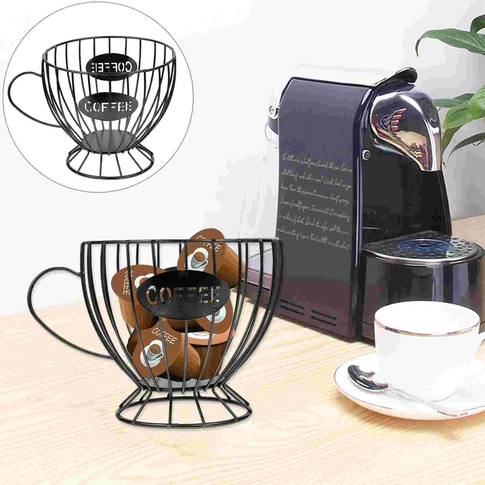 

Iron Coffee Pods Storage Basket Coffee Capsules Holder Coffee Pods Organizer