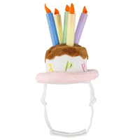 dog birthday cake hat stuffed toy dog birthday hats with adjustable headband soft birthday party hats for birthday christmas