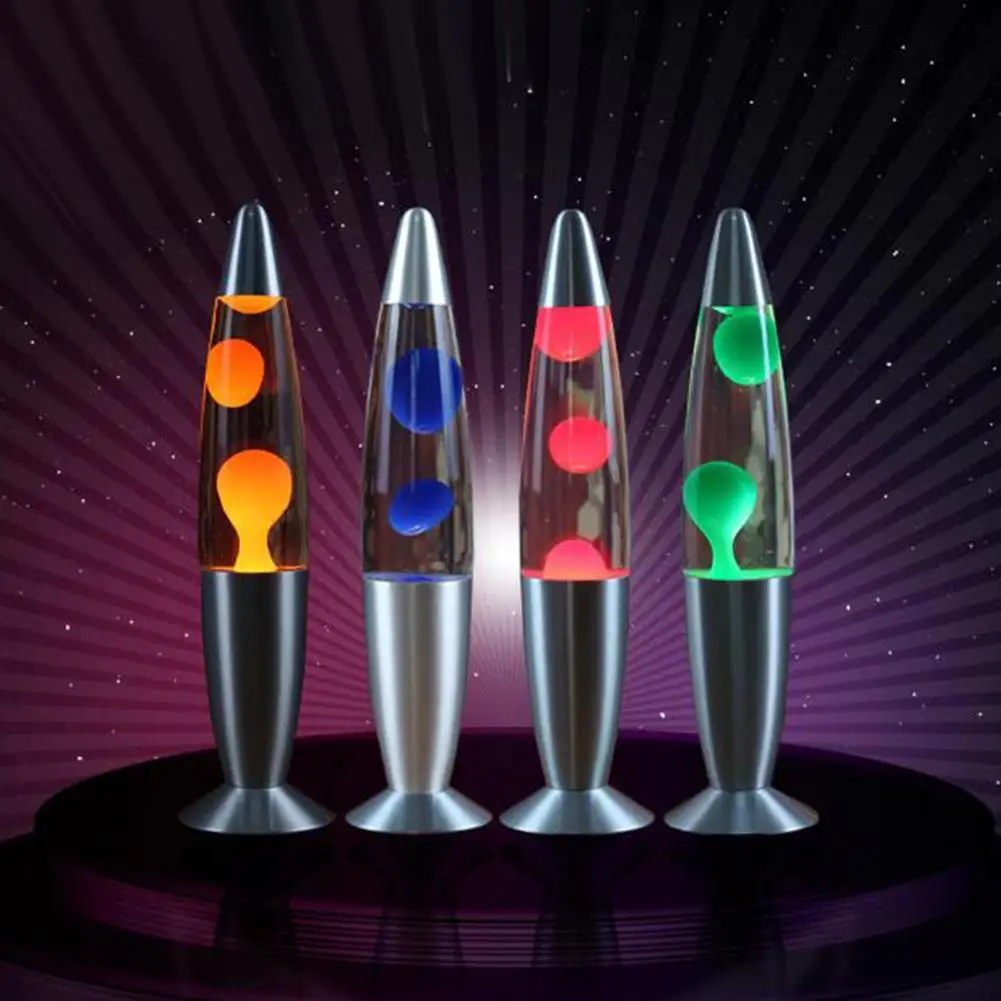 

Newest Metal Base Lava Lamp Wax Volcano Style Night Light Jellyfish Nightlight Glare Incandescent Lava Lighting Lamps