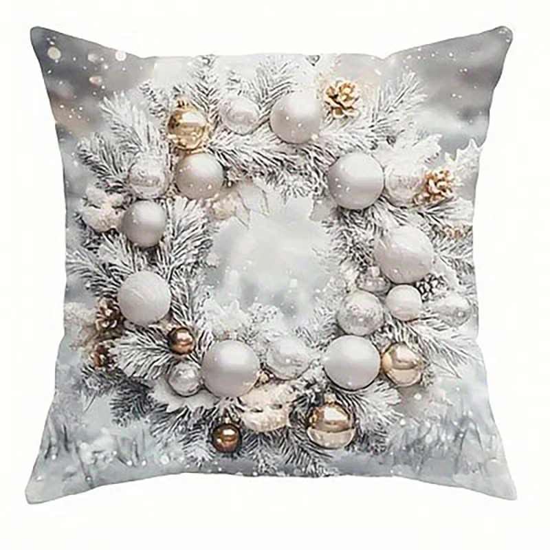 

Рождественские наволочки с 2D принтом Санта-Снеговика, рождественские декоративные наволочки для домашнего дивана