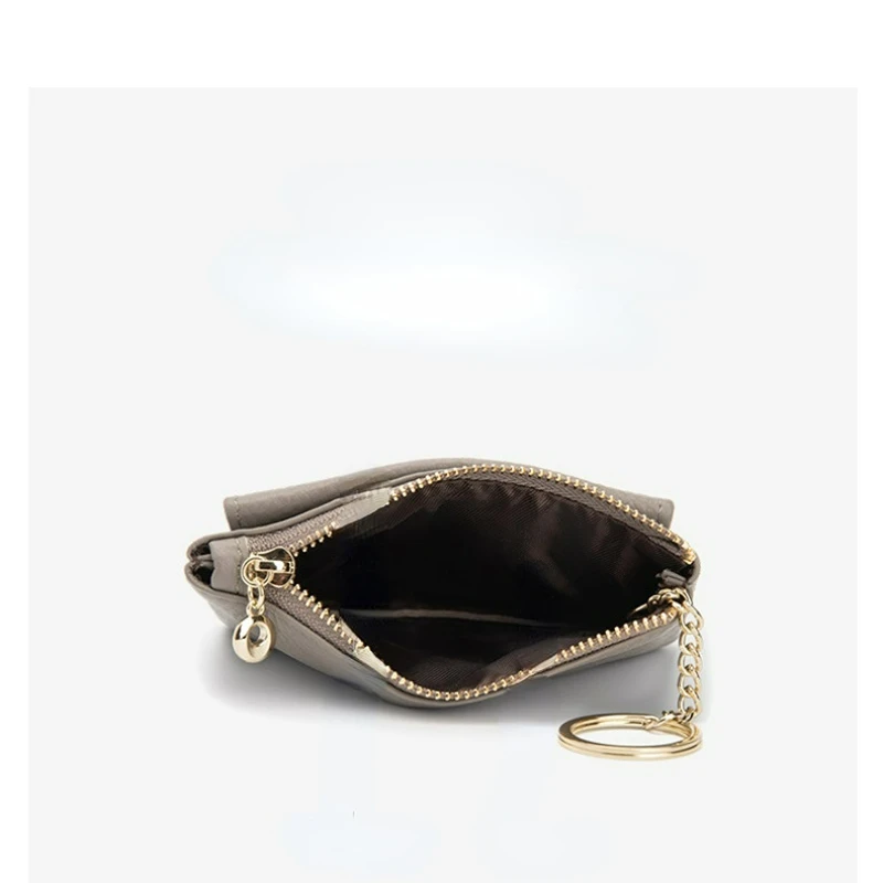 Mini Zipper Purse First Layer Mowhide Cropped Coin Pocket