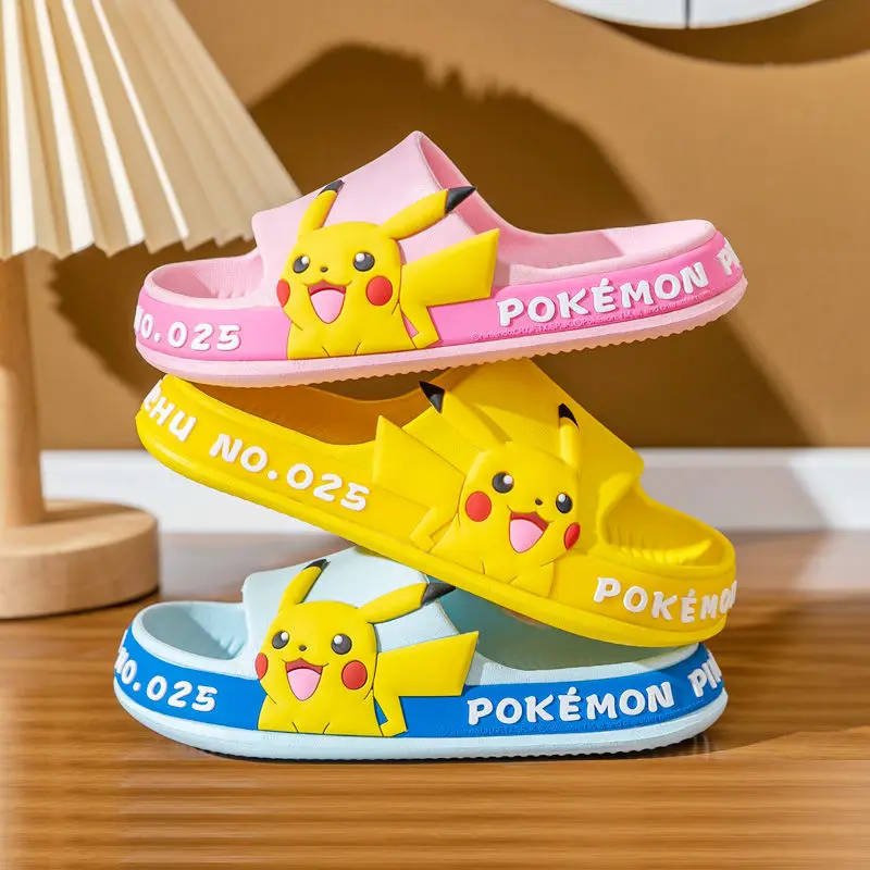 

Pokemon children's slippers boys and girls four seasons soft bottom bathing non-slip cartoon cute Pikachu sandals