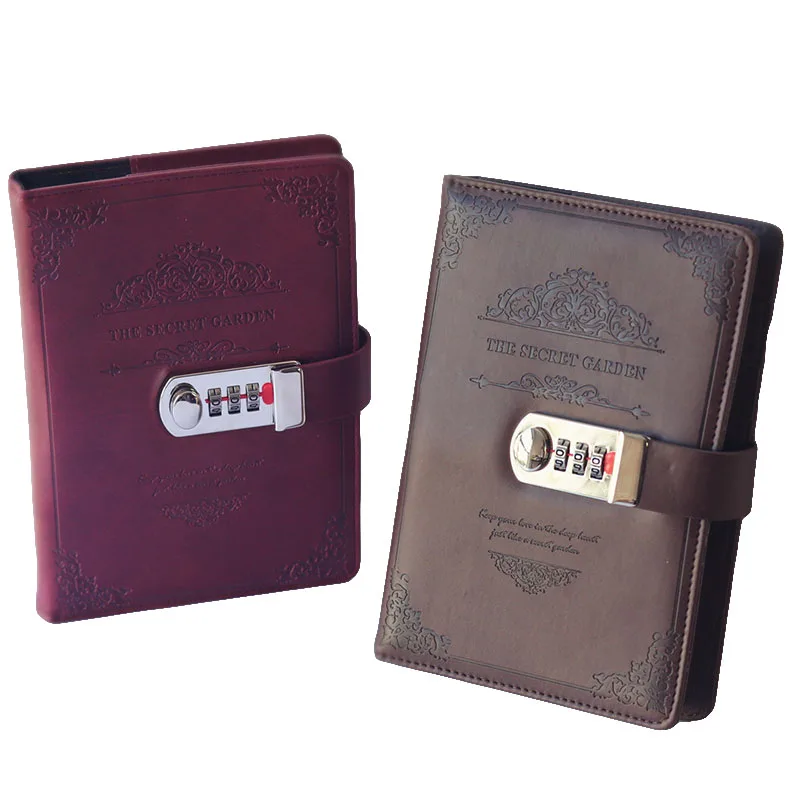 

Creative Retro Business Office Password Notebook Multifunction Fashion Protable Notepad Upscale Hardcover Leather Gift Notebooks